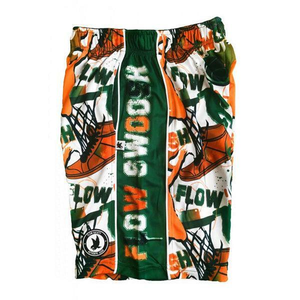 Mens Flow Swoosh Green & White Attack Short
