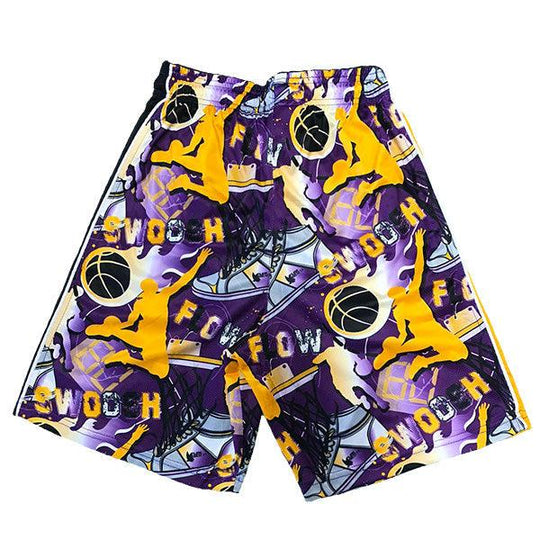 Boys Flow Swoosh Purple & Gold Attack Short