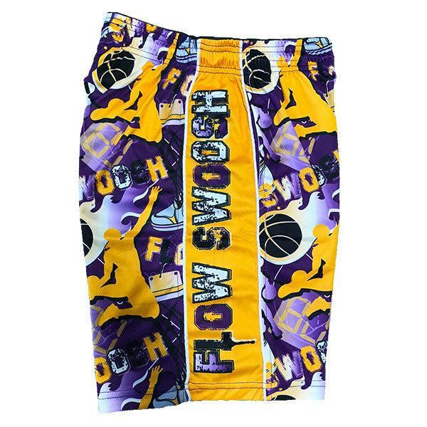 Mens Flow Swoosh Purple & Gold Attack Short