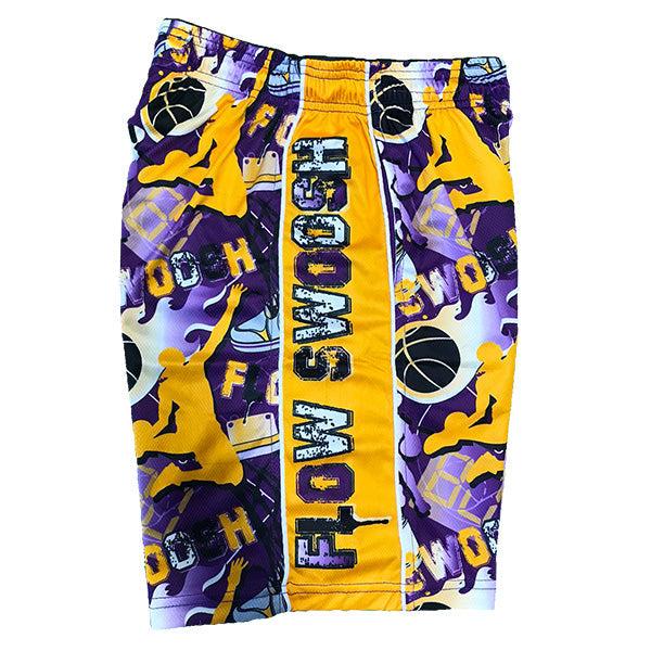 Boys Flow Swoosh Purple & Gold Attack Short