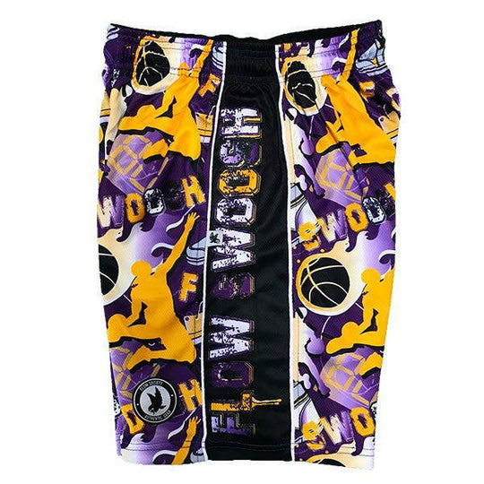 Mens Flow Swoosh Purple & Gold Attack Short