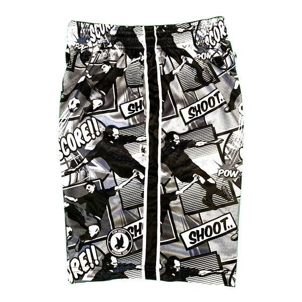 Boys Black and Silver Comic Soccer Attack Short