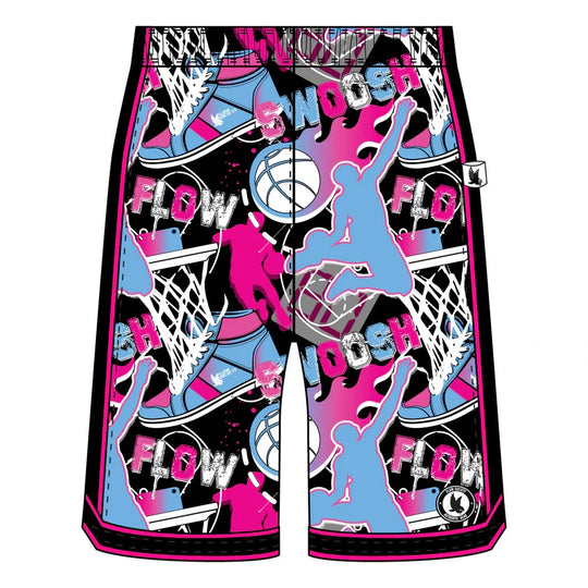 Boys Flow Neon Swoosh Basketball Trim Short