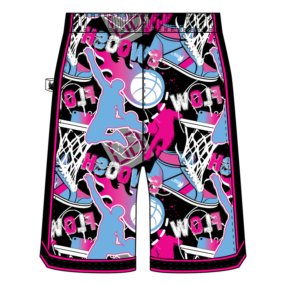 Boys Flow Neon Swoosh Basketball Trim Short