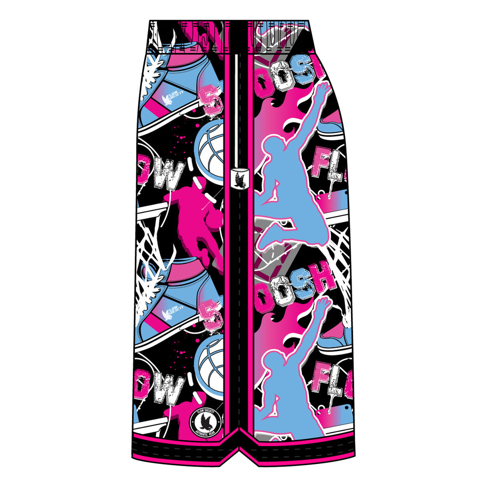 Boys Flow Neon Swoosh Basketball Trim Short