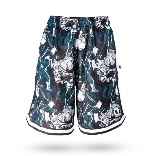 Mens Black & Silver Swing Batter Short