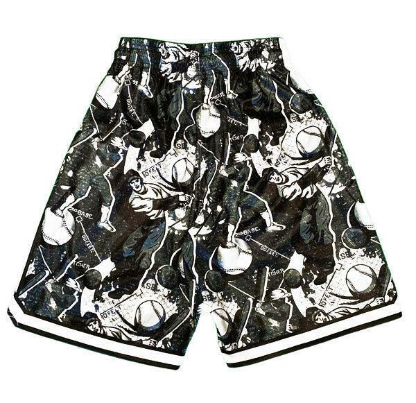 Mens Black & Silver Swing Batter Short