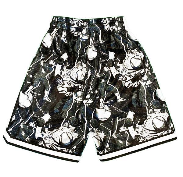 Boys Black & Silver Swing Batter Short