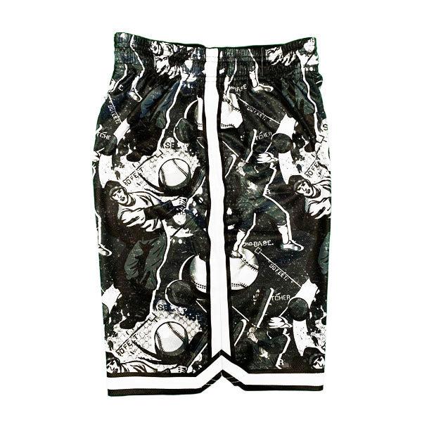 Boys Black & Silver Swing Batter Short