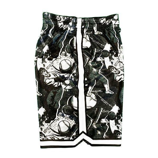 Mens Black & Silver Swing Batter Short