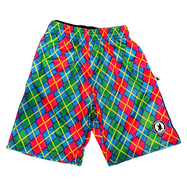 Boys Pink & Green Pixel Argyle Short