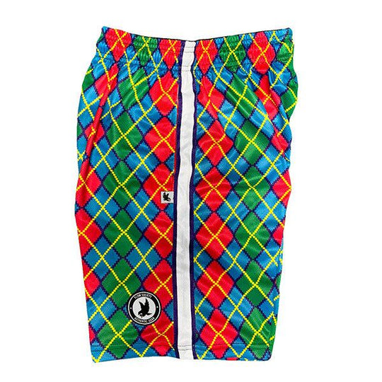 Boys Pink & Green Pixel Argyle Short