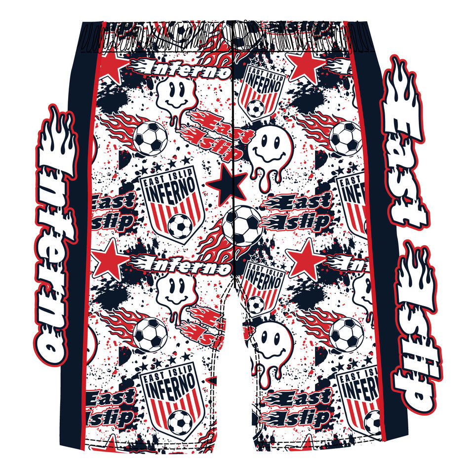 Boys & Mens East Islip Inferno White Soccer Short