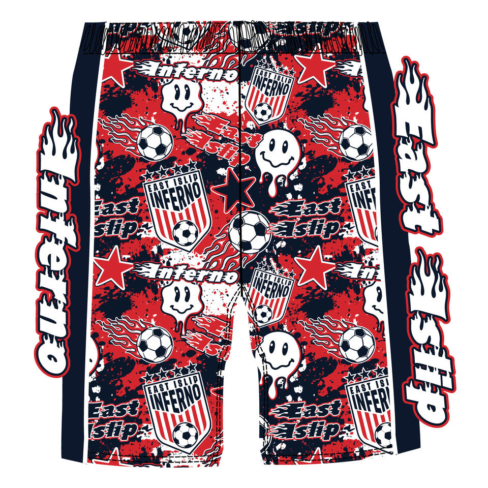 Boys & Mens East Islip Inferno Red Soccer Short