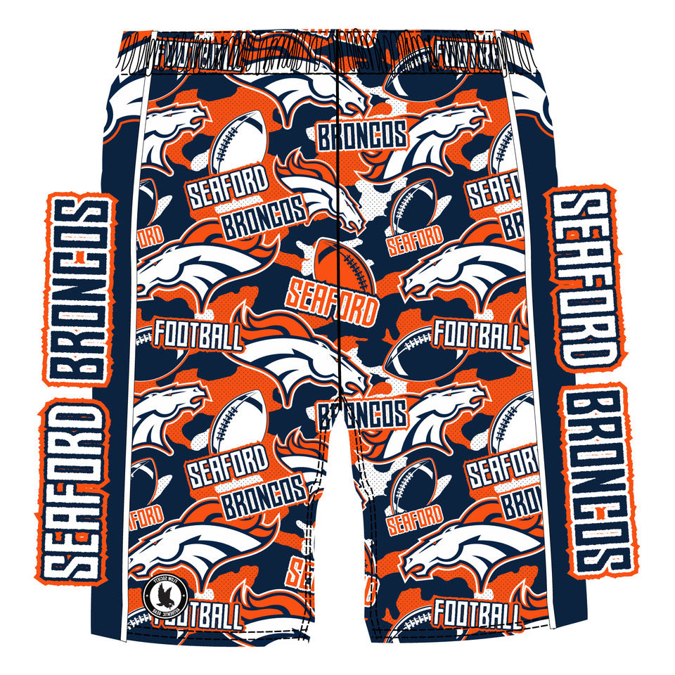 Boys & Mens Seaford Broncos Football Camo Short