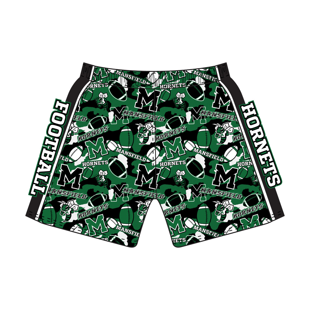 Boys & Mens Mansfield Hornets Football Short Multi - Mid-length