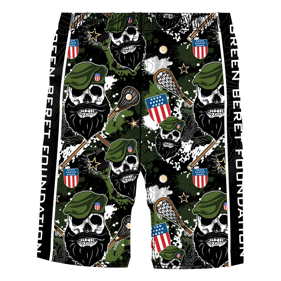 Mens Green Beret Bearded Bastards Lax Short