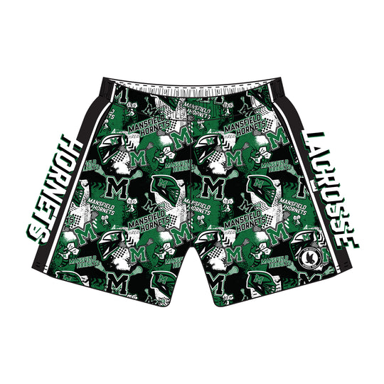 Boys & Mens Mansfield Hornets Lacrosse Helmet Short Multi - Mid-length