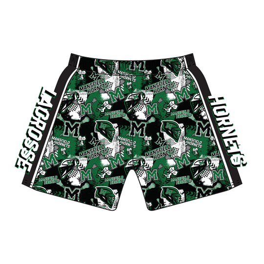 Boys & Mens Mansfield Hornets Lacrosse Helmet Short Multi - Mid-length