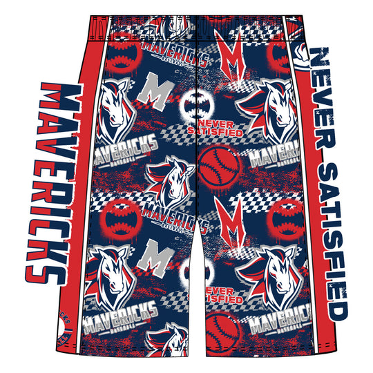 Boys & Mens Mavericks Baseball Navy Short