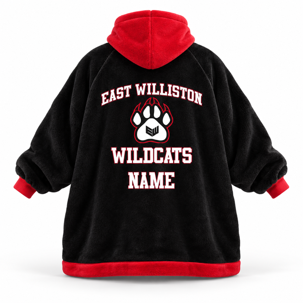 Youth & Adult East Williston Wildcats Blanket Hoodie