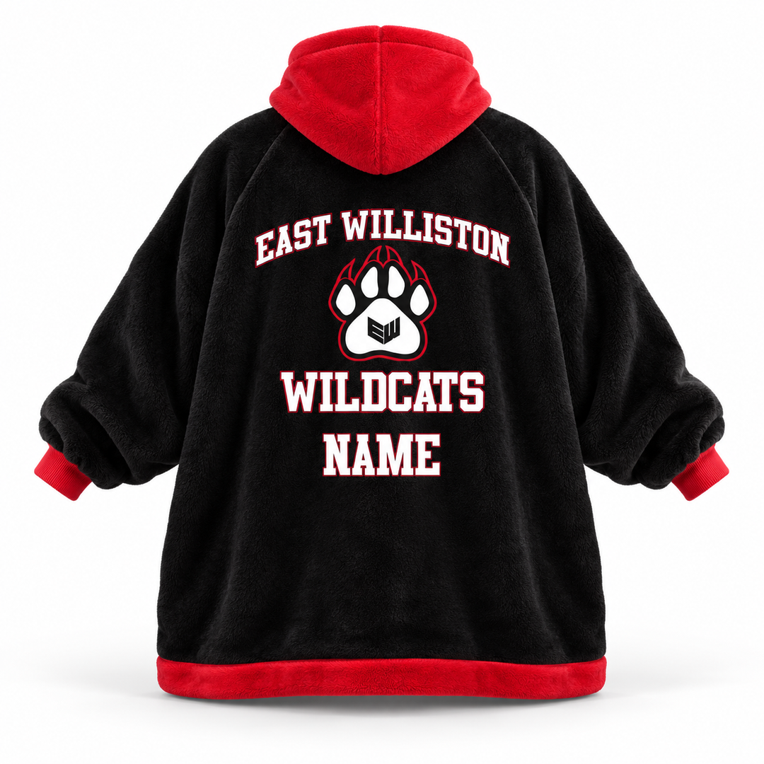 Youth & Adult East Williston Wildcats Blanket Hoodie