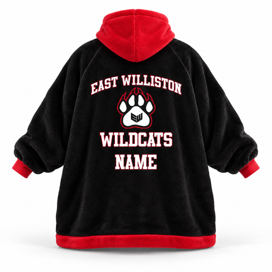Youth & Adult East Williston Wildcats Blanket Hoodie