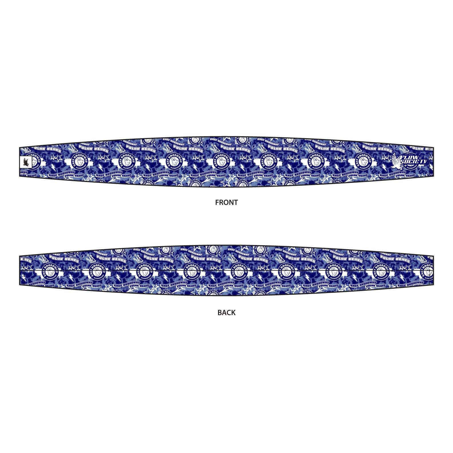 Youth East Broadway Polar Bears Splatter Print Headband