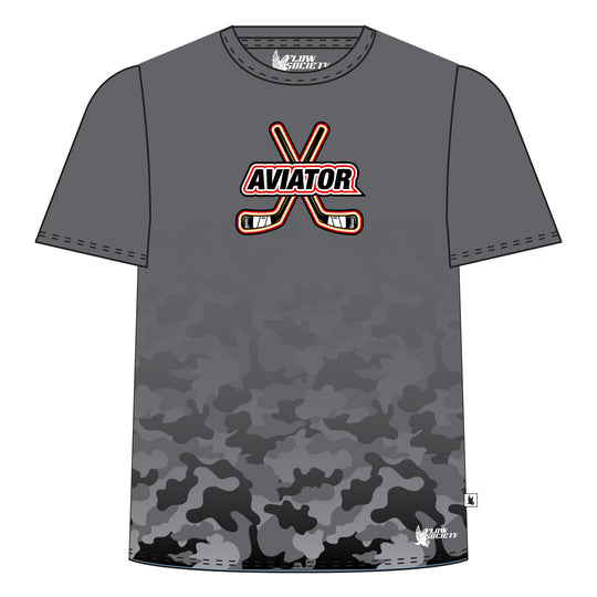 Youth & Adult Aviator Hockey Camo Short Sleeve T-Shirt