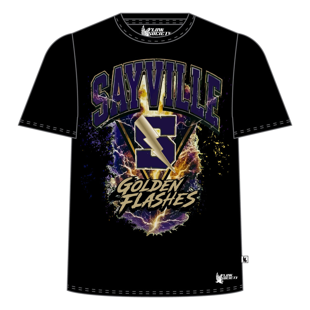 Youth & Adult Sayville Golden Flashes Logo Tee Shirt - 4 colors!
