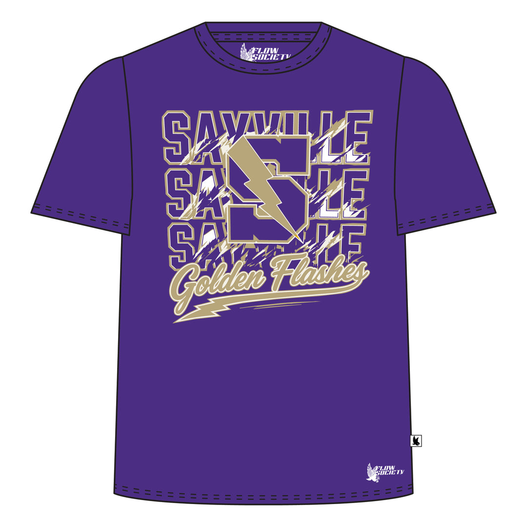 Youth & Adult Sayville Golden Flashes Purple Tee Shirt