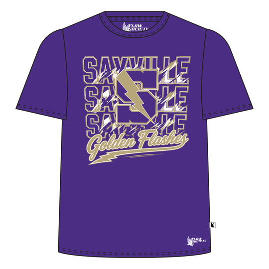 Youth & Adult Sayville Golden Flashes Purple Tee Shirt
