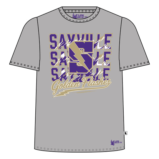 Youth & Adult Sayville Golden Flashes Name Tee Shirt - 4 colors!