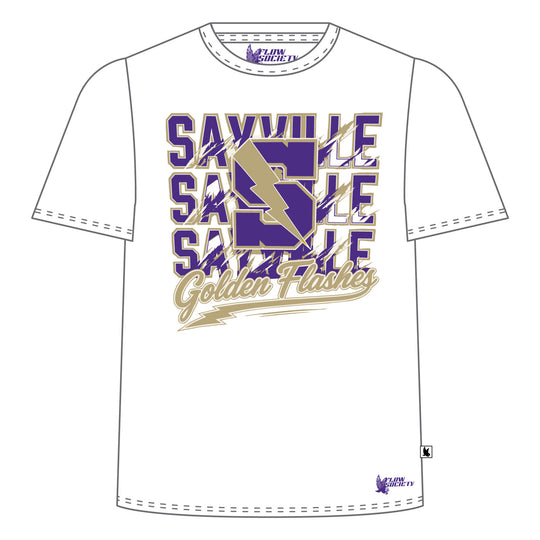 Youth & Adult Sayville Golden Flashes Name Tee Shirt - 4 colors!