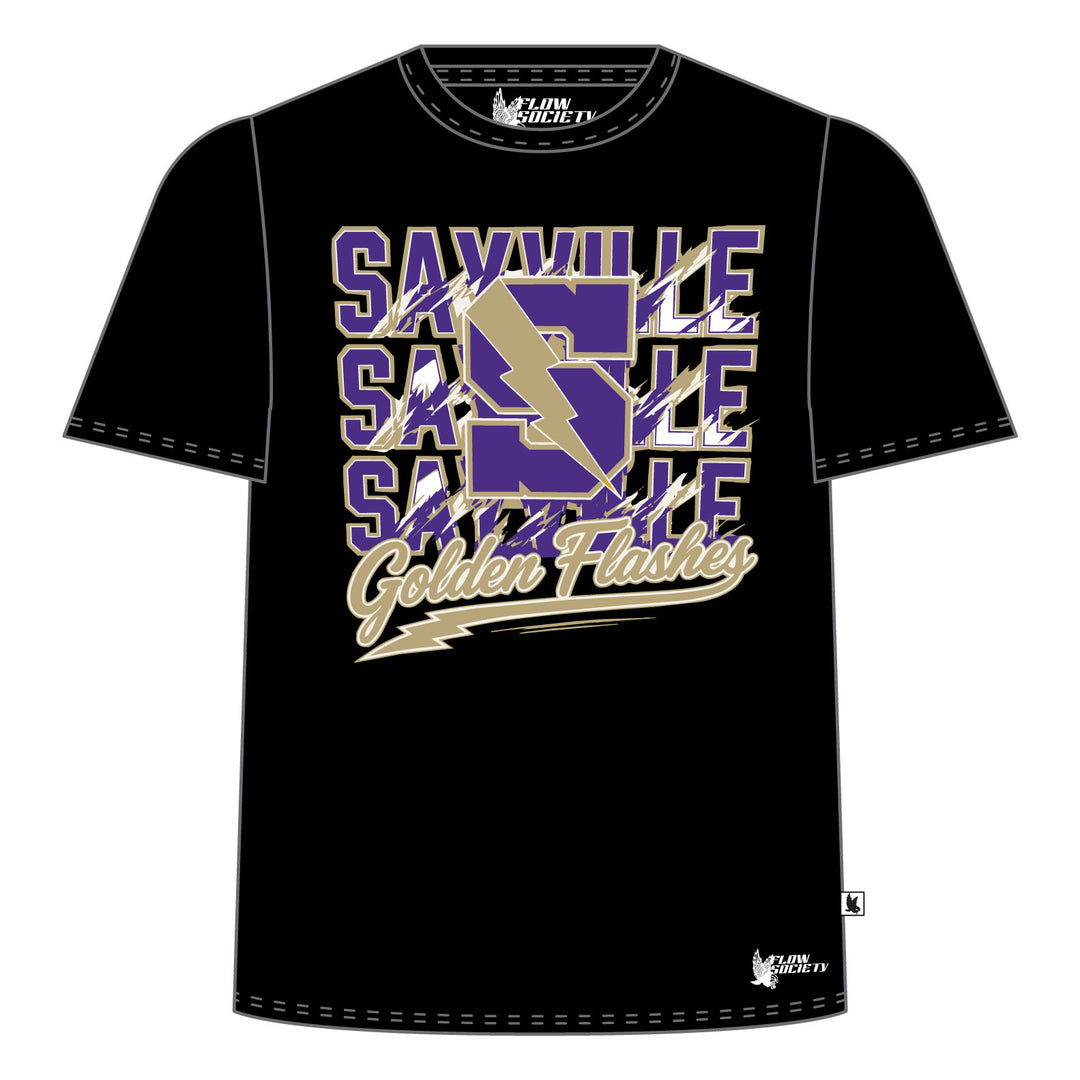 Youth & Adult Sayville Golden Flashes Name Tee Shirt - 4 colors!