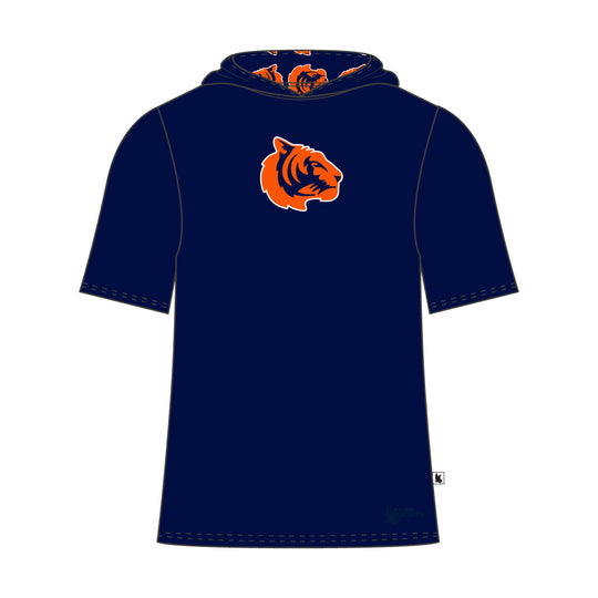 Youth & Adult Mendham Tigers Gradient Short Sleeve Hooded Navy Tee Shirt