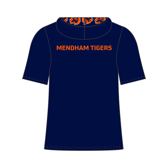 Youth & Adult Mendham Tigers Gradient Short Sleeve Hooded Navy Tee Shirt