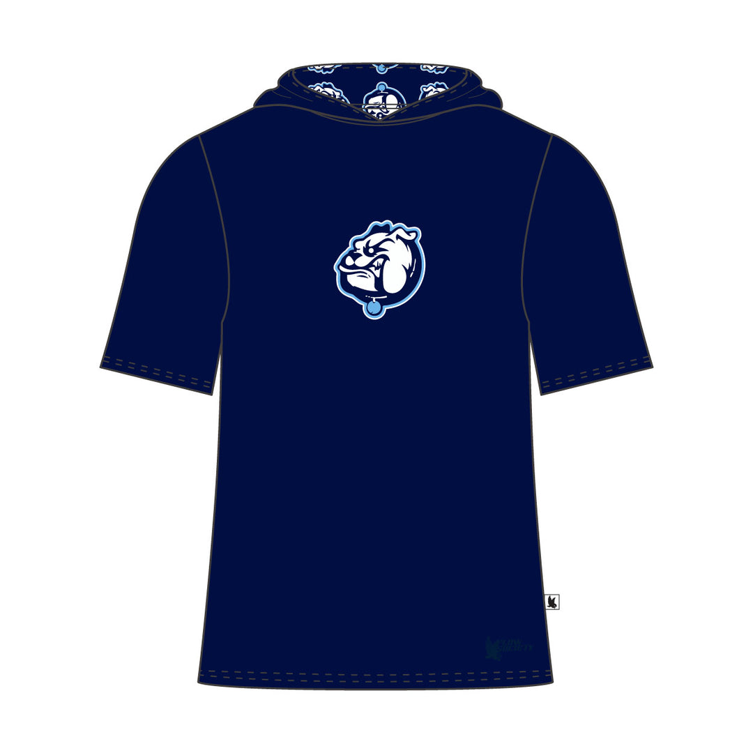 Youth & Adult Mendham Bulldogs Gradient Short Sleeve Hooded Navy Tee Shirt