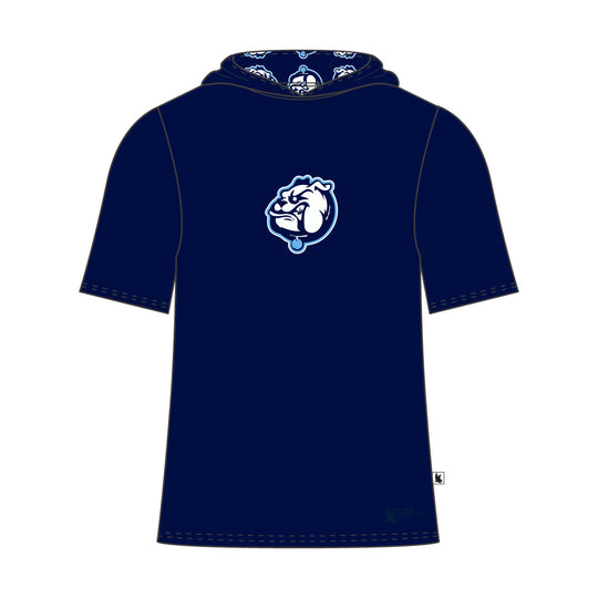 Youth & Adult Mendham Bulldogs Gradient Short Sleeve Hooded Navy Tee Shirt