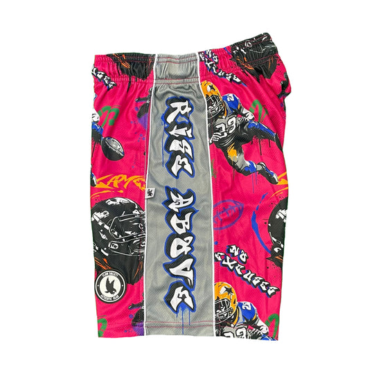 Mens Rise Above It Football Graffiti Short