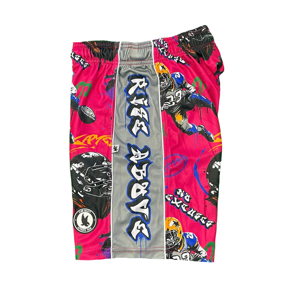 Boys Rise Above It Football Graffiti Short