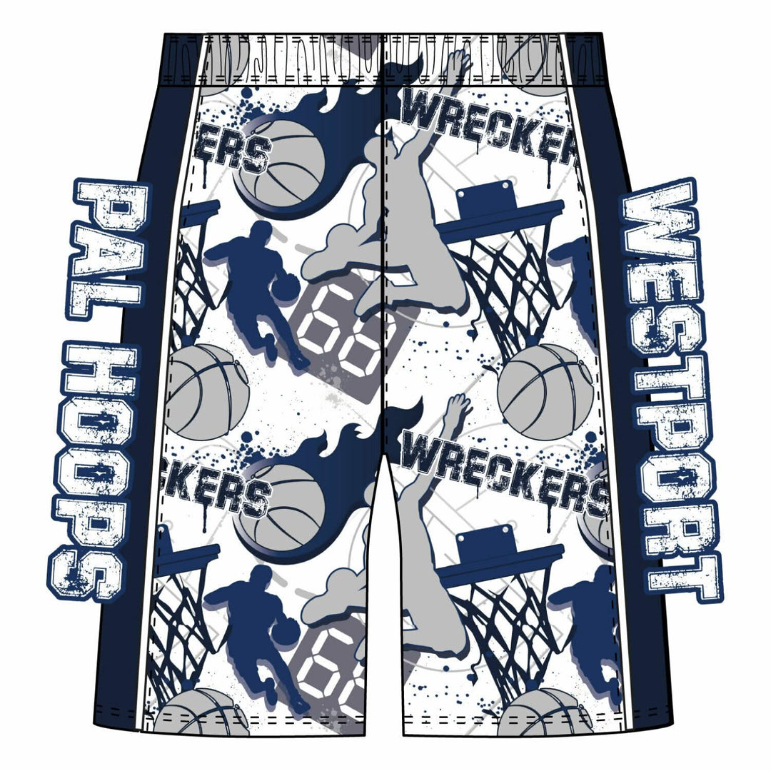 Boys & Mens Westport Wreckers PAL Hoops 5 inch Short - 3 colors!