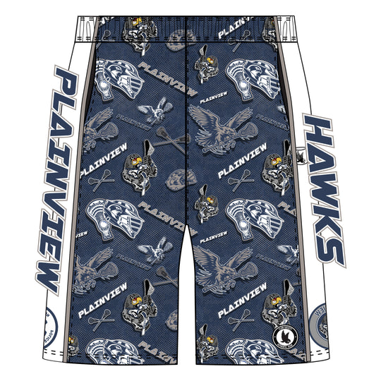 Boys & Mens Plainview Hawks Lacrosse Short - 2 lengths!