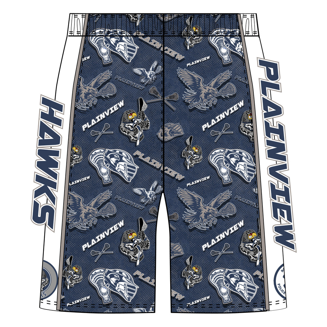 Boys & Mens Plainview Hawks Lacrosse Short - 2 lengths!