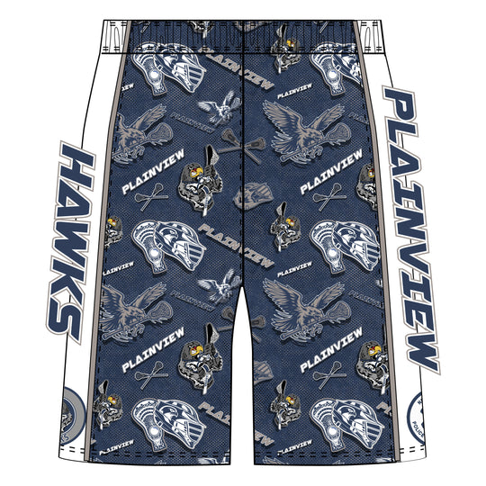 Boys & Mens Plainview Hawks Lacrosse Short - 2 lengths!