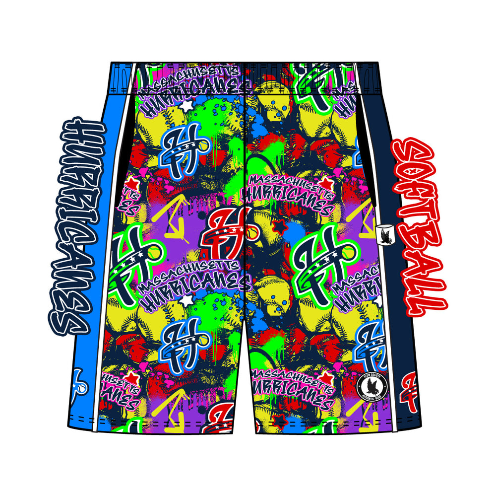 Youth & Adult Massachusetts Hurricanes Softball Mid-length Short - 2 colors!