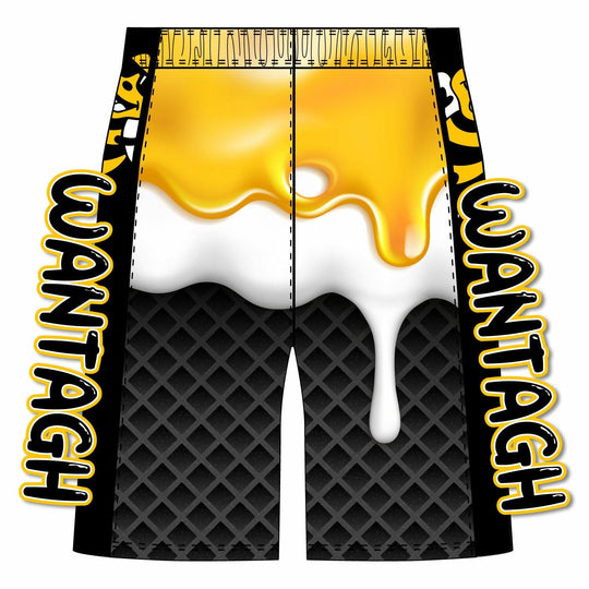 Boys & Mens Wantagh Bees Ice Cream Drip 7 inch (Boys) 8 inch (Mens) Short