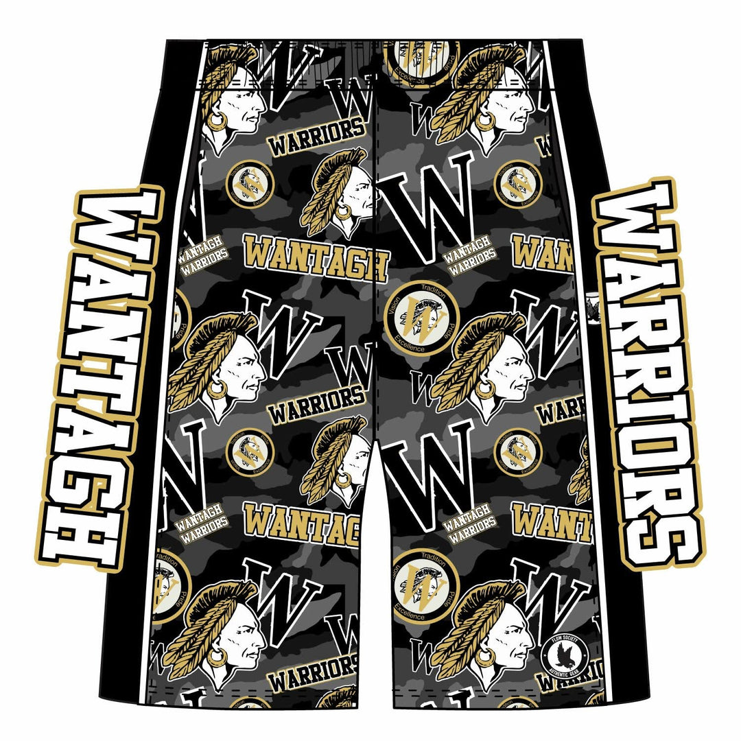 Boys & Mens Wantagh Warriors Camo 7 inch (Boys) 8 inch (Mens) Short