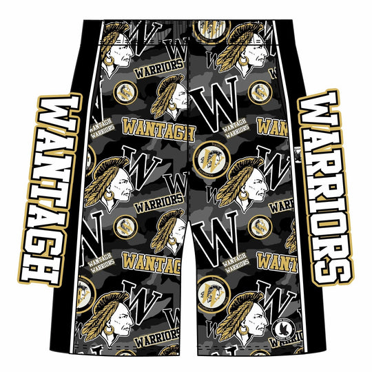 Boys & Mens Wantagh Warriors Camo 7 inch (Boys) 8 inch (Mens) Short