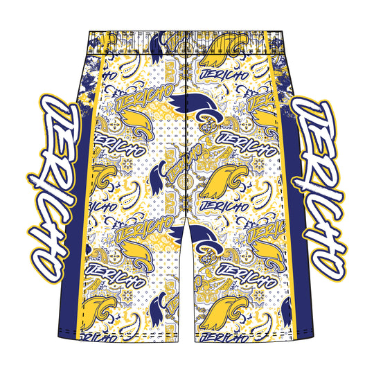 Boys & Mens Jericho Jayhawks Paisley 5 inch Short - 2 colors!